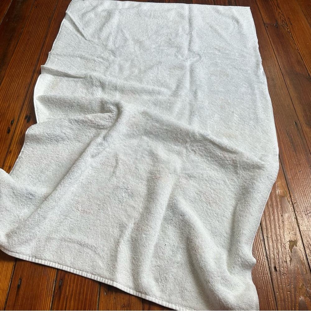 Vintage 80s Dundee geo floral print bath towel - Picture 4 of 9